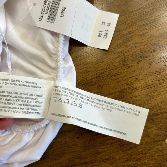 Abercrombie & Fitch Modal-Blend White Off-Shoulder Ruched Top Size L - Picture 9 of 9